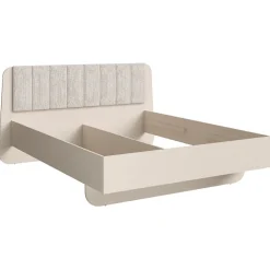 Lit coffre AMALIE 180x200 cm Tete tapissée tissu beige Sommier inclus Matelas non inclus>Meublorama Online