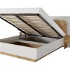 Lit coffre avec chevets 160 x 200 cm - Avec LEDs - Coloris : Naturel et blanc - DESADO>Vente-unique Online