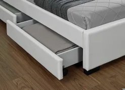 Lit coffre avec LED 160 x 200 cm blanc - ENFIELD><noscript><img width=