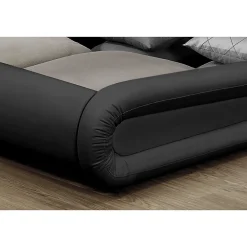 Lit coffre avec LED 140 x 190 cm noir - PORTLAND><noscript><img width=