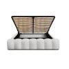 Meublorama Lit coffre BADJA Tissu bouclé Perle de lin 180x200 cm Sommier relevable Design haut de gamme* Lit Double
