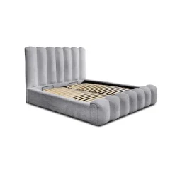 Lit coffre BADJA Tissu bouclé Perle daube 140x200 cm Sommier relevable Design haut de gamme>Meublorama Hot