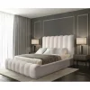 Lit coffre BADJA Tissu bouclé Ivoire rosé 140x200 cm Sommier relevable Design haut de gamme>Meublorama Discount