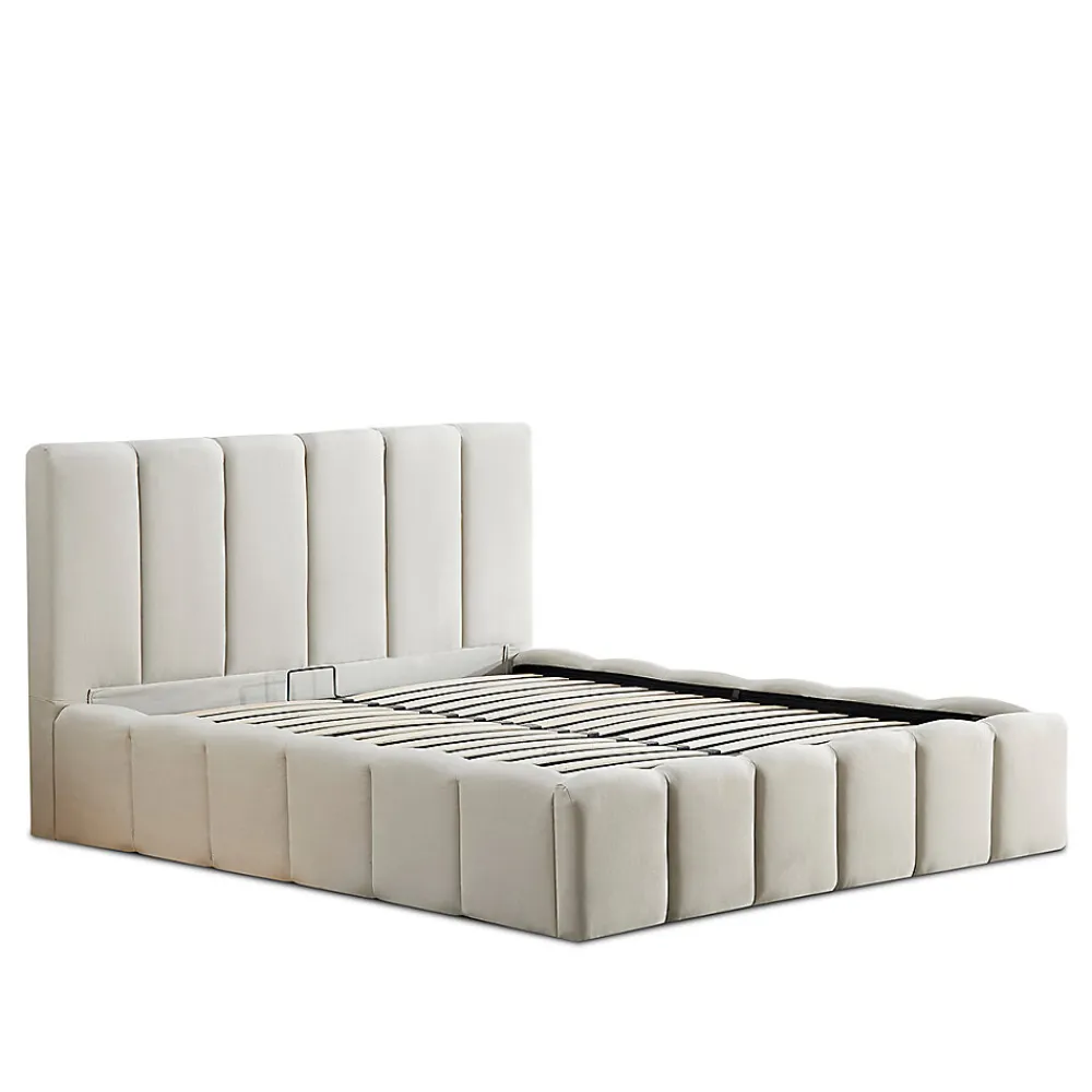 Lit coffre beige Madeleine 180x200 cm>Bellecour
