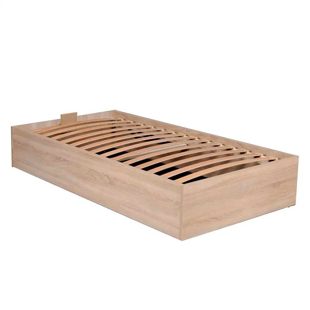 Lit coffre BILBAO 90x200 cm + sommier / Décor chêne blanchi>Weber Industries Best