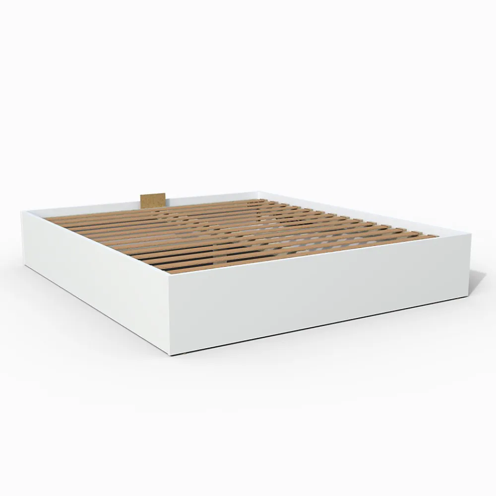 Lit coffre BILBAO 140x190 cm + sommier / blanc>Weber Industries Discount