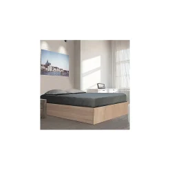 Lit coffre BILBAO 140x190 cm + sommier / Décor chêne blanchi><noscript><img width=