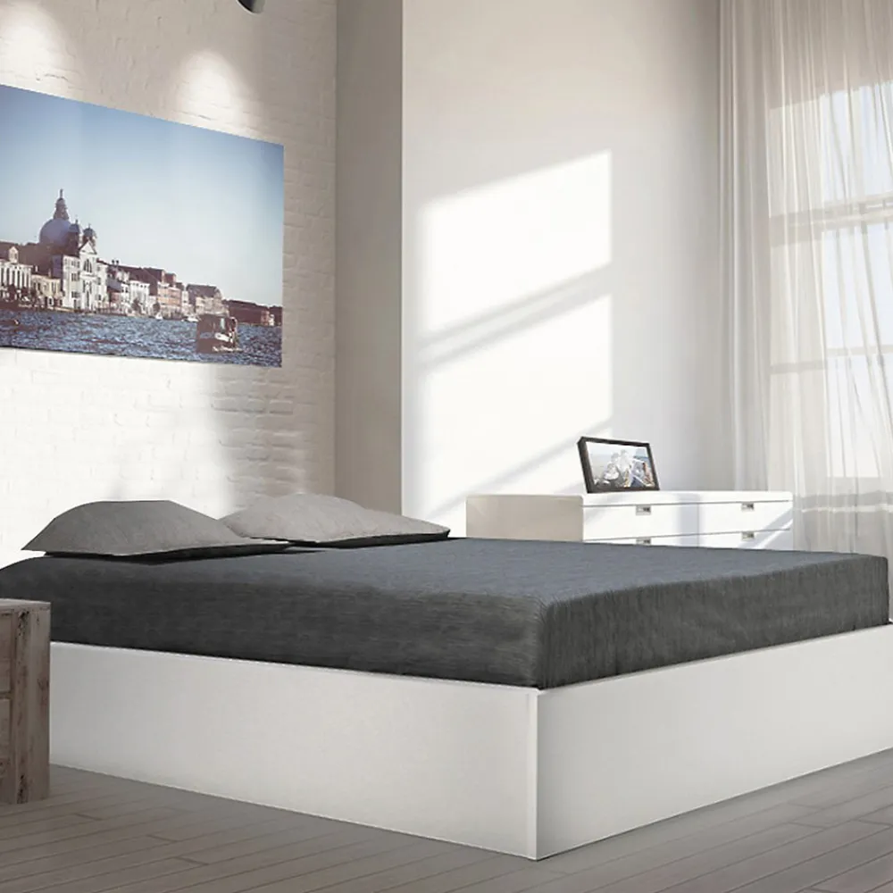 Weber Industries Lit coffre BILBAO 180x200 cm + sommier / blanc* Lit Coffre