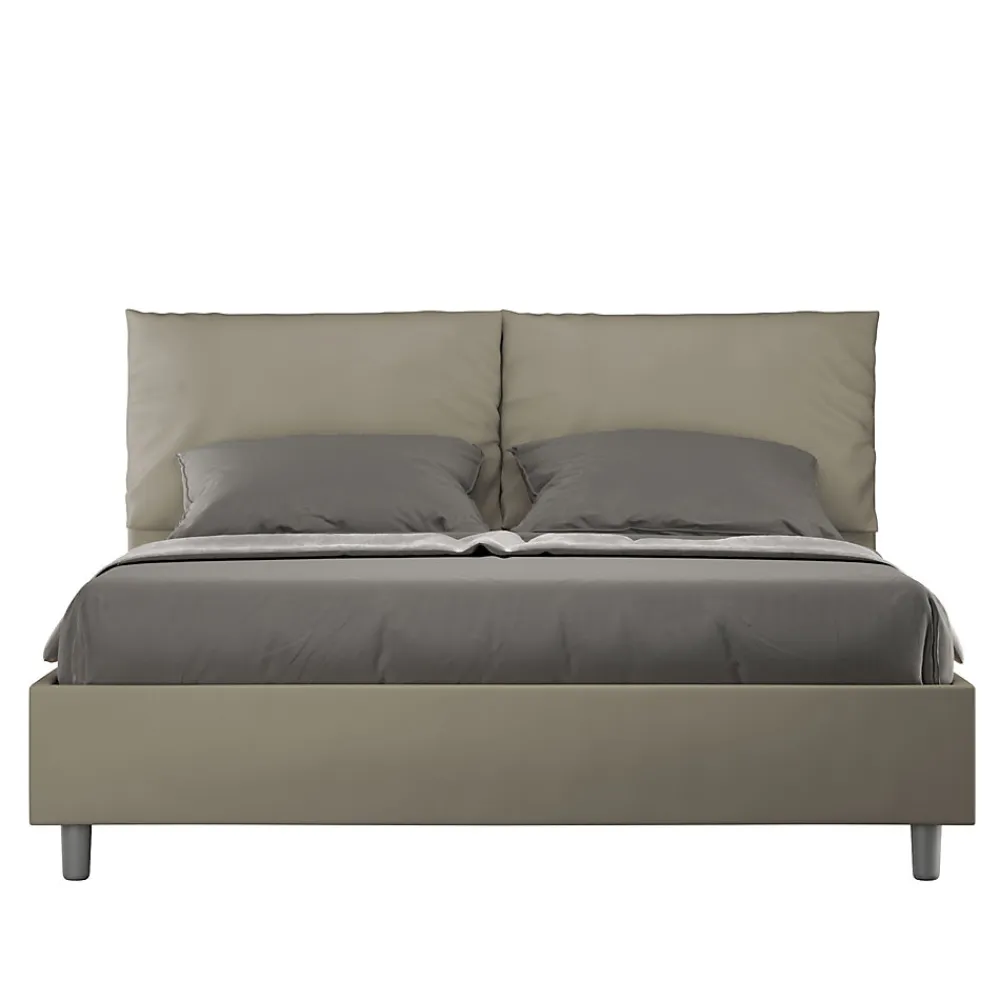 Lit coffre capitonné Antea 160x200 simili cuir cappuccino>Ityhome Sale