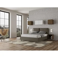 Lit coffre capitonné Antea 160x200 simili cuir cappuccino>Ityhome Sale