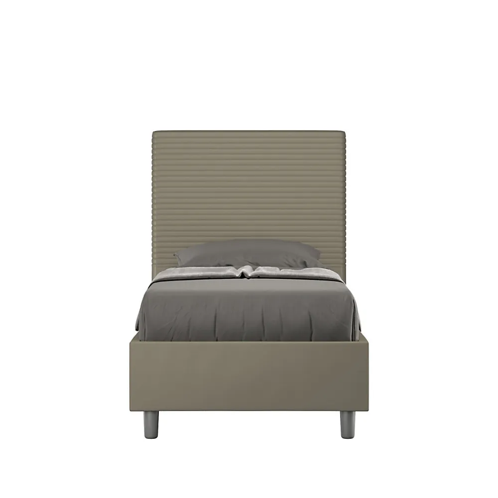 Lit coffre capitonné Focus simili cuir cappuccino 80x190>Ityhome