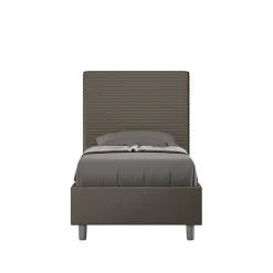 Lit coffre capitonné Focus simili cuir cappuccino 80x190>Ityhome