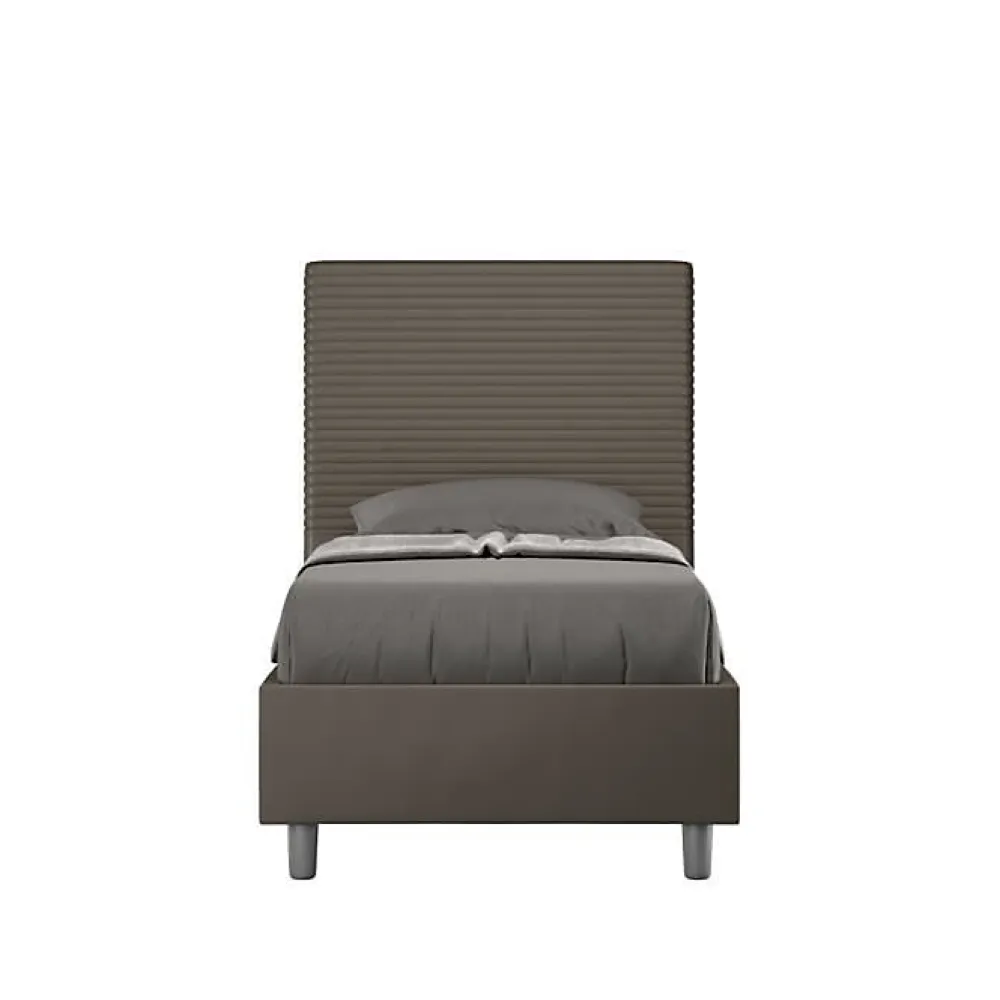 Lit coffre capitonné Focus simili cuir cappuccino 80x190>Ityhome