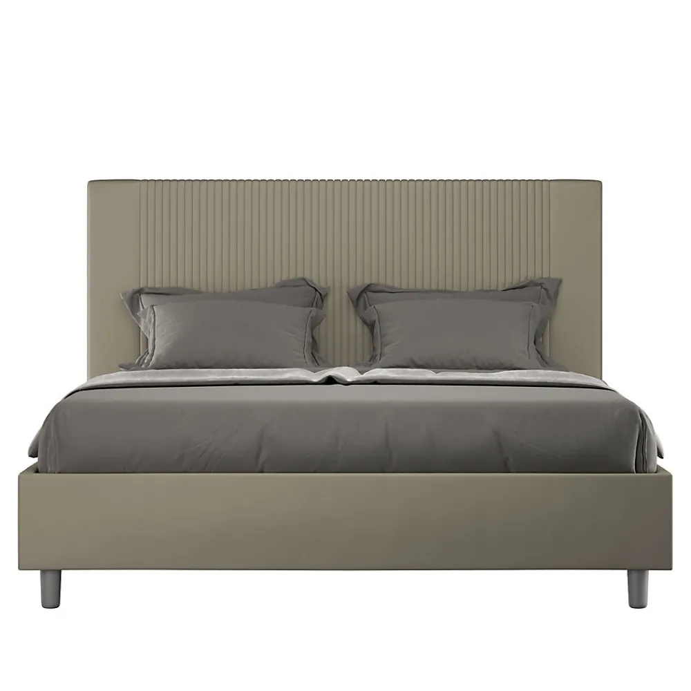 Lit coffre capitonné 160x200 Goya cappuccino simili cuir>Ityhome Outlet