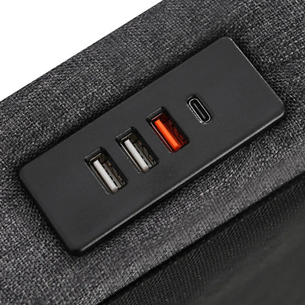 Lit coffre capitonné 90x200cm avec LED et ports de charge USB - tissu en Lin - tête de lit avec espace de rangement - Gris>ModernLuxe New