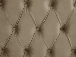 Vente-unique Lit coffre chesterfield 160 x 200 cm - Velours - Taupe + Matelas - DULENI* Ensemble Sommier Et Matelas