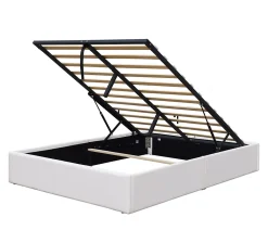 King Of Dreams Lit coffre dehoussable blanc - 160x200 cm - facile à monter - confort optimal - usage quotidien -* Lit Coffre