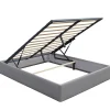 Lit coffre dehoussable 140x190 cm gris avec pieds - 12 lattes - montage rapide et facile - design moderne ->King Of Dreams Hot