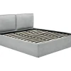 Vente-unique Lit coffre déhoussable 180 x 200 cm - Tissu - Gris clair + Matelas - TENESE* Ensemble Sommier Et Matelas