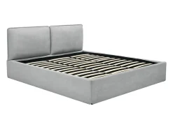 Vente-unique Lit coffre déhoussable 180 x 200 cm - Tissu - Gris clair + Matelas - TENESE* Ensemble Sommier Et Matelas