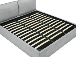 Vente-unique Lit coffre déhoussable 180 x 200 cm - Tissu - Gris clair + Matelas - TENESE* Ensemble Sommier Et Matelas