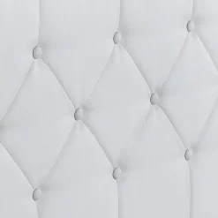 Lit coffre double AUSTIN avec tête de lit et sommier 140 x 190 cm PVC blanc><noscript><img data-lazyloaded=