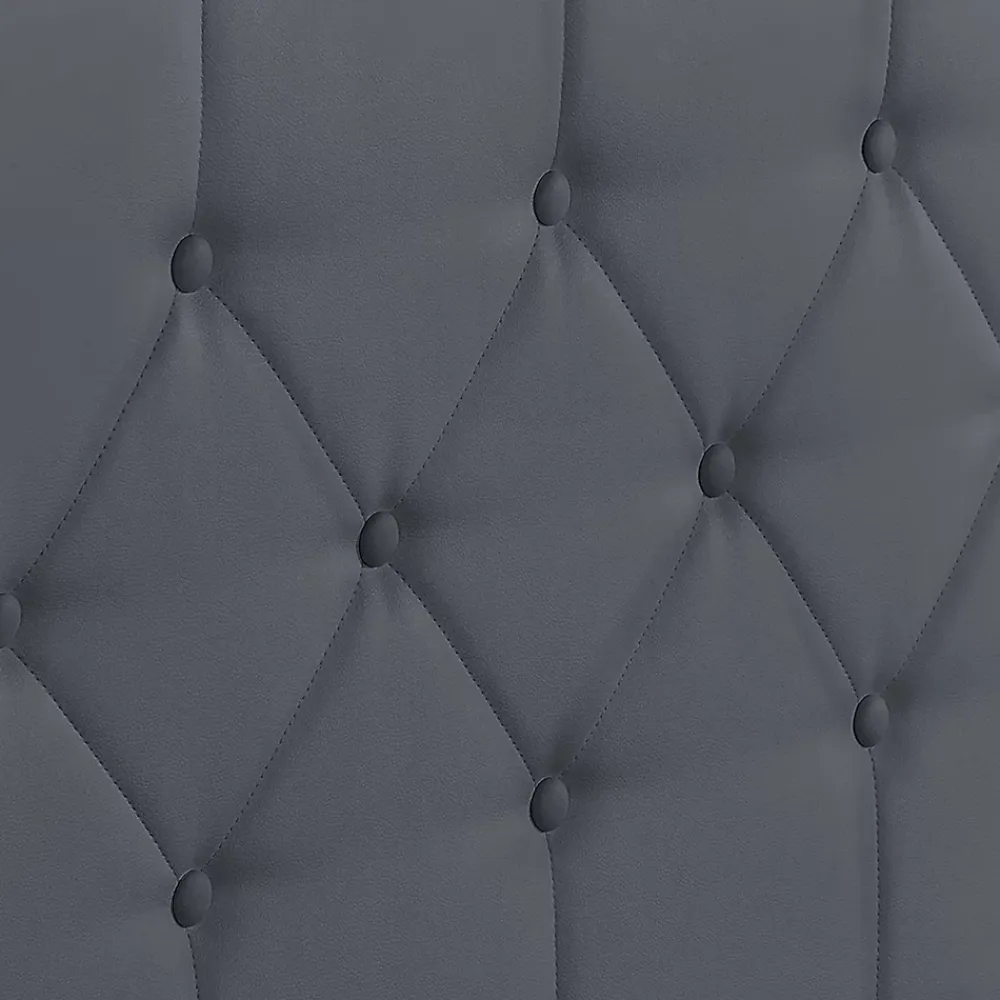 IDMarket Lit coffre double AUSTIN avec tête de lit et sommier 160 x 200 cm PVC gris* Lit Avec Rangement