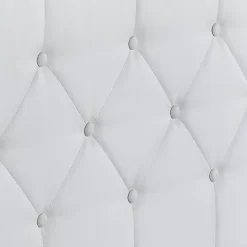 IDMarket Lit coffre double AUSTIN avec tête de lit et sommier 160 x 200 cm PVC blanc* Lit Coffre