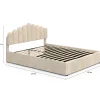 IDMarket Lit coffre double NOELIE avec tête de lit et sommier 160 x 200 cm velours beige* Lit Avec Rangement