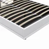 IDMarket Lit coffre double OWEN avec LED intégrées + tête de lit et sommier 140 x 190 cm PVC blanc* Lit Avec Rangement