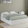 IDMarket Lit coffre double SANDSIDE avec sommier 160 x 200 cm blanc* Lit Avec Rangement