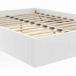 IDMarket Lit coffre double SANDSIDE avec sommier 160 x 200 cm blanc* Lit Avec Rangement