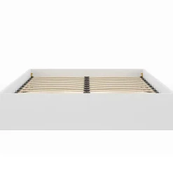 IDMarket Lit coffre double SANDSIDE avec sommier 160 x 200 cm blanc* Lit Avec Rangement