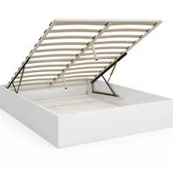 Lit coffre double SANDSIDE avec sommier 140 x 190 cm blanc>IDMarket Sale