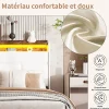 Lit coffre double 160x200 avec sommier et USB, LED, Cadre de lit avec Rangement et Tete de Lit, Blanc>Generique
