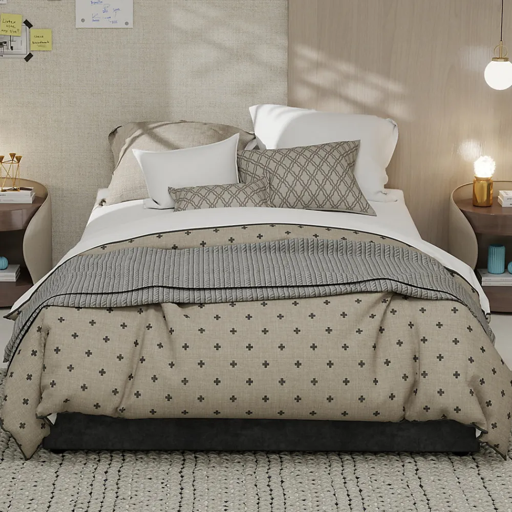 Lit Coffre Double 140x200 cm, Lit Adulte et Ado avec Vérins Hydrauliques et Coffre Intégré, Velours Hollandais Gris, Sans Matelas>Okwish