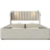 Lit Coffre Double 160x200cm Rembourré Rangement Lin Naturel>Blackcolors