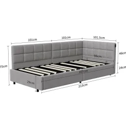 Fortuna lai Lit Coffre Enfant 90x200cm Avec Coffre Hydraulique,éclairage LED Et USB,avec Sommier à Lattes,gris* Sommier