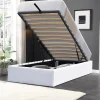 Nuits D'Or Lit coffre gris Loris 90x200 avec pieds - montage rapide - rangement optimal - design moderne - espace de* Lit Coffre