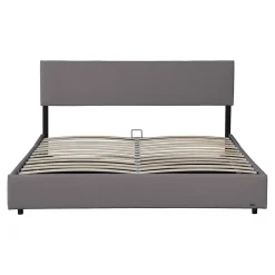 Corium Lit coffre Juva rembourré avec velours côtelé 180 x 200 cm gris* Lit Coffre