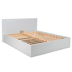 Lit coffre MADRID 140x200 + 1 sommier / Blanc><noscript><img width=