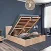 Weber Industries Lit coffre MADRID 180x200 + 1 sommier / Décor Chêne Blanchi* Lit Coffre