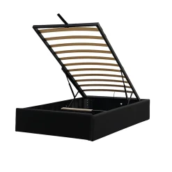 Nuits D'Or Lit coffre noir 90x200 cm - 12 lattes - pieds inclus - soutien ferme - confort optimal - gain de place* Lit Coffre