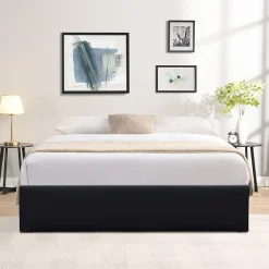 King Of Dreams Lit coffre noir 160x200 cm - 14 lattes - montage rapide - entretien facile - confort optimal - espace de rangement* Lit Coffre