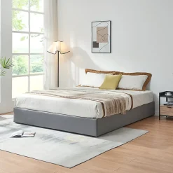 [En.Casa] Lit coffre Nola 180 x 200 cm gris en.casa* Lit Coffre