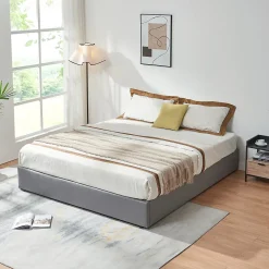 [En.Casa] Lit coffre Nola 180 x 200 cm gris en.casa* Lit Coffre