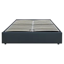 [En.Casa] Lit coffre Nola simili 140 x 200 cm noir en.casa* Lit Coffre