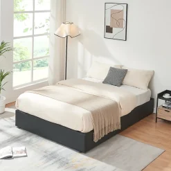 [En.Casa] Lit coffre Nola simili 140 x 200 cm noir en.casa* Lit Coffre