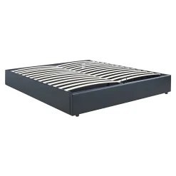 [En.Casa] Lit coffre Nola simili 160 x 200 cm noir en.casa* Lit Coffre