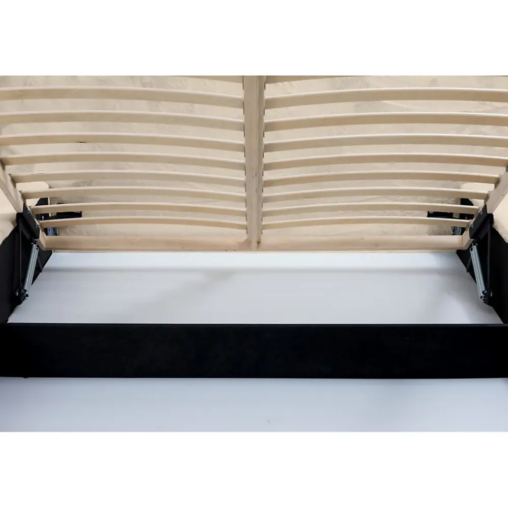 Meublorama Lit coffre ORLANE Beige Velours de dune 180x200 cm Sommier relevable Design haut de gamme* Lit Double